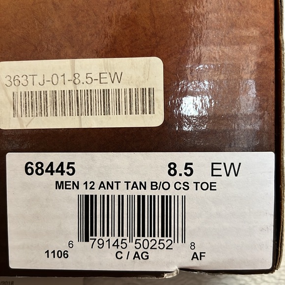 NEW MENS LAREDO 12” Emporia Cowboy Boots Leather Square Toe 8 1/2 EW Dark Brown - Picture 8 of 9